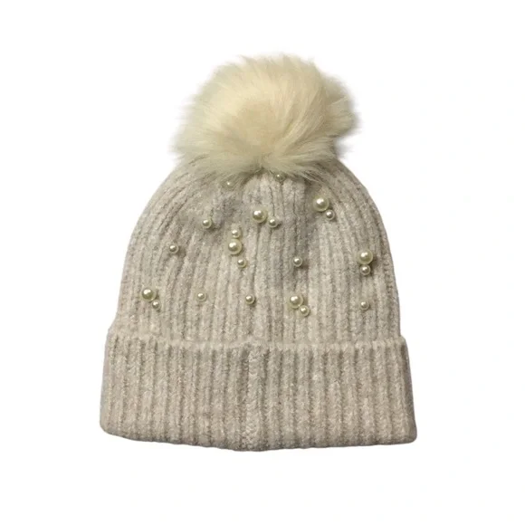 Pearlized Pom Pom Beanie - Picture 2 of 3